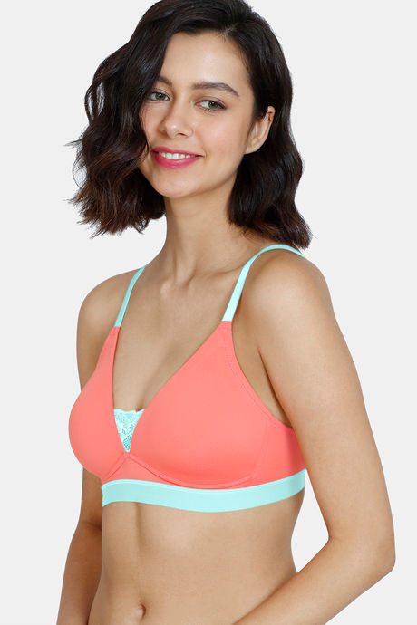 Zivame Beautiful Basics Padded Non Wired 3/4Th Coverage T-Shirt Bra - Georgia Peach — image 4
